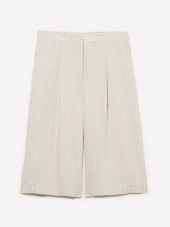 Bermuda bianco panna rigati