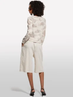 Bermuda bianco panna rigati
