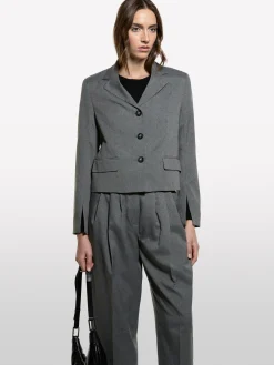 Blazer corto effetto mélange