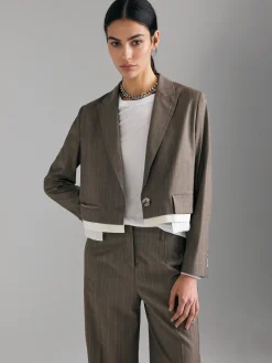 Blazer cropped a righe