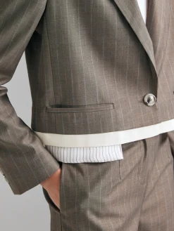 Blazer cropped a righe