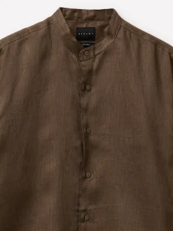Camicia alla coreana in puro lino
