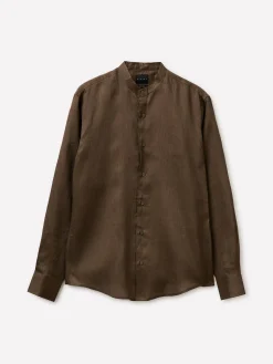 Camicia alla coreana in puro lino