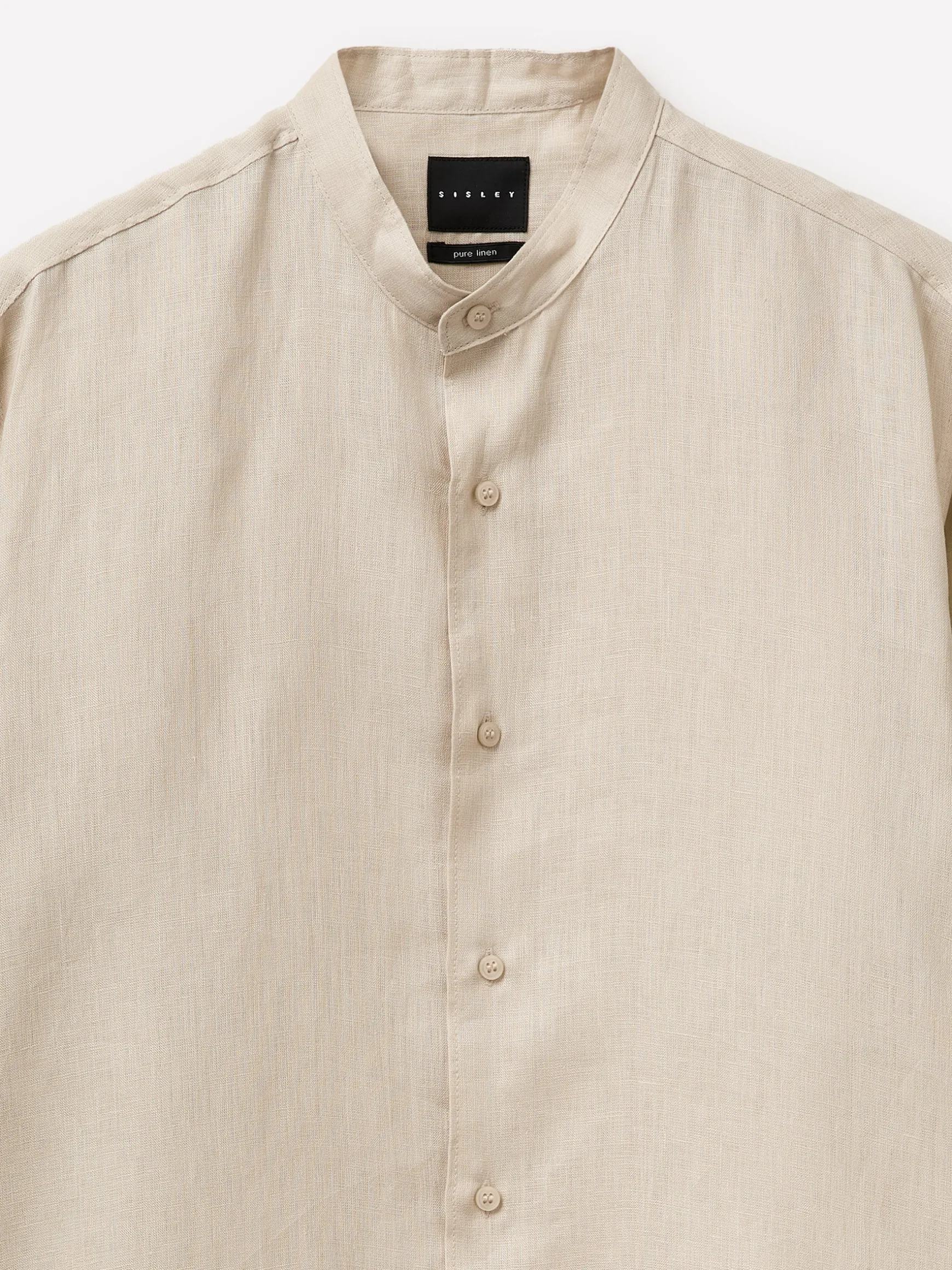 Camicia alla coreana in puro lino