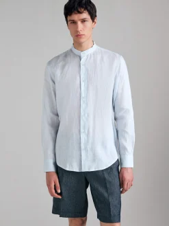 Camicia alla coreana in puro lino
