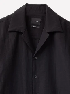 Camicia a manica corta in misto lino