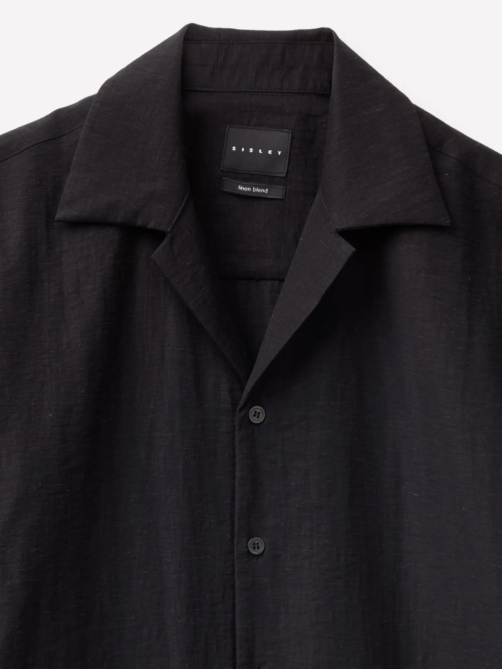Camicia a manica corta in misto lino