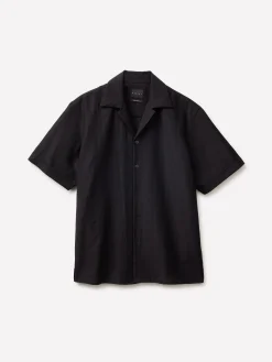 Camicia a manica corta in misto lino