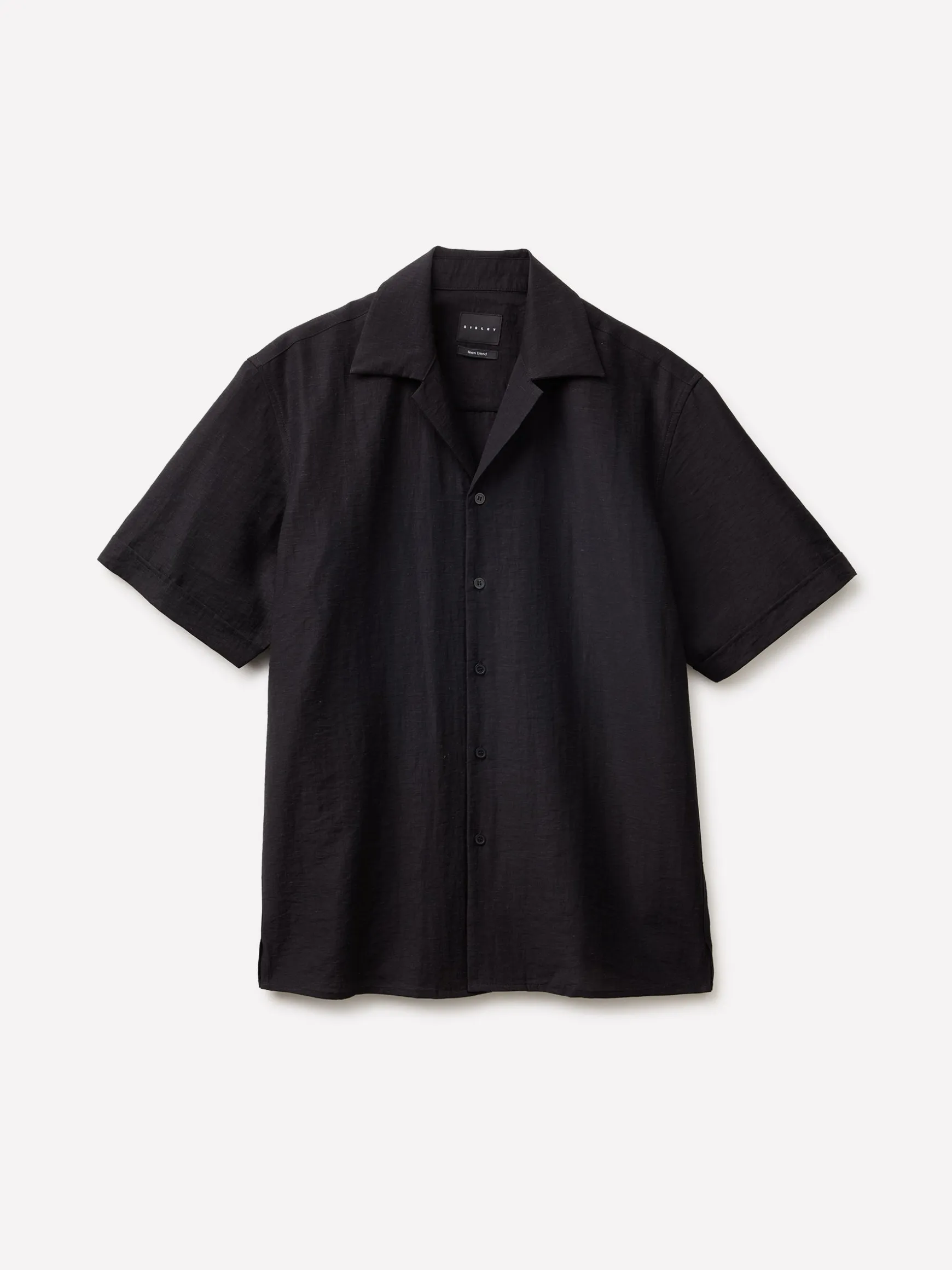 Camicia a manica corta in misto lino