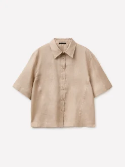 Camicia a manica corta 100% lino
