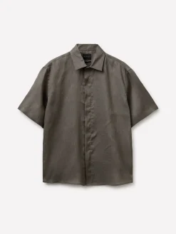 Camicia a manica corta 100% lino
