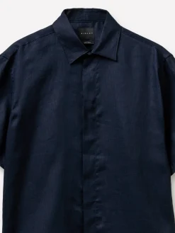 Camicia a manica corta 100% lino