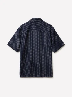 Camicia a righe in misto lino