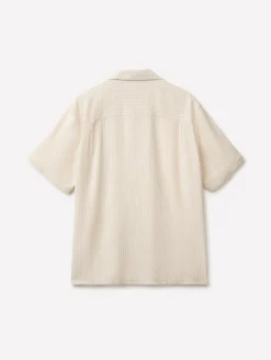 Camicia a righe in misto lino