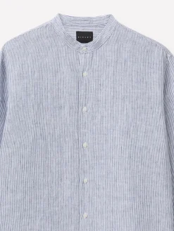 Camicia a righe in puro lino