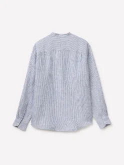 Camicia a righe in puro lino