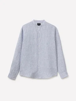 Camicia a righe in puro lino