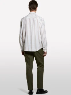 Camicia a righe multicolore con taschino
