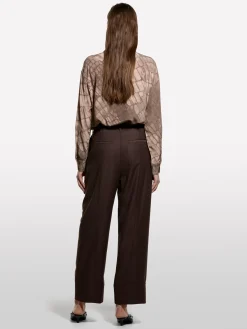 Camicia fantasia stampata beige