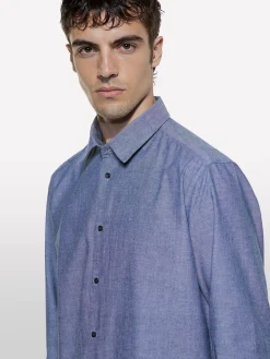 Camicia grigia regular fit 100% cotone