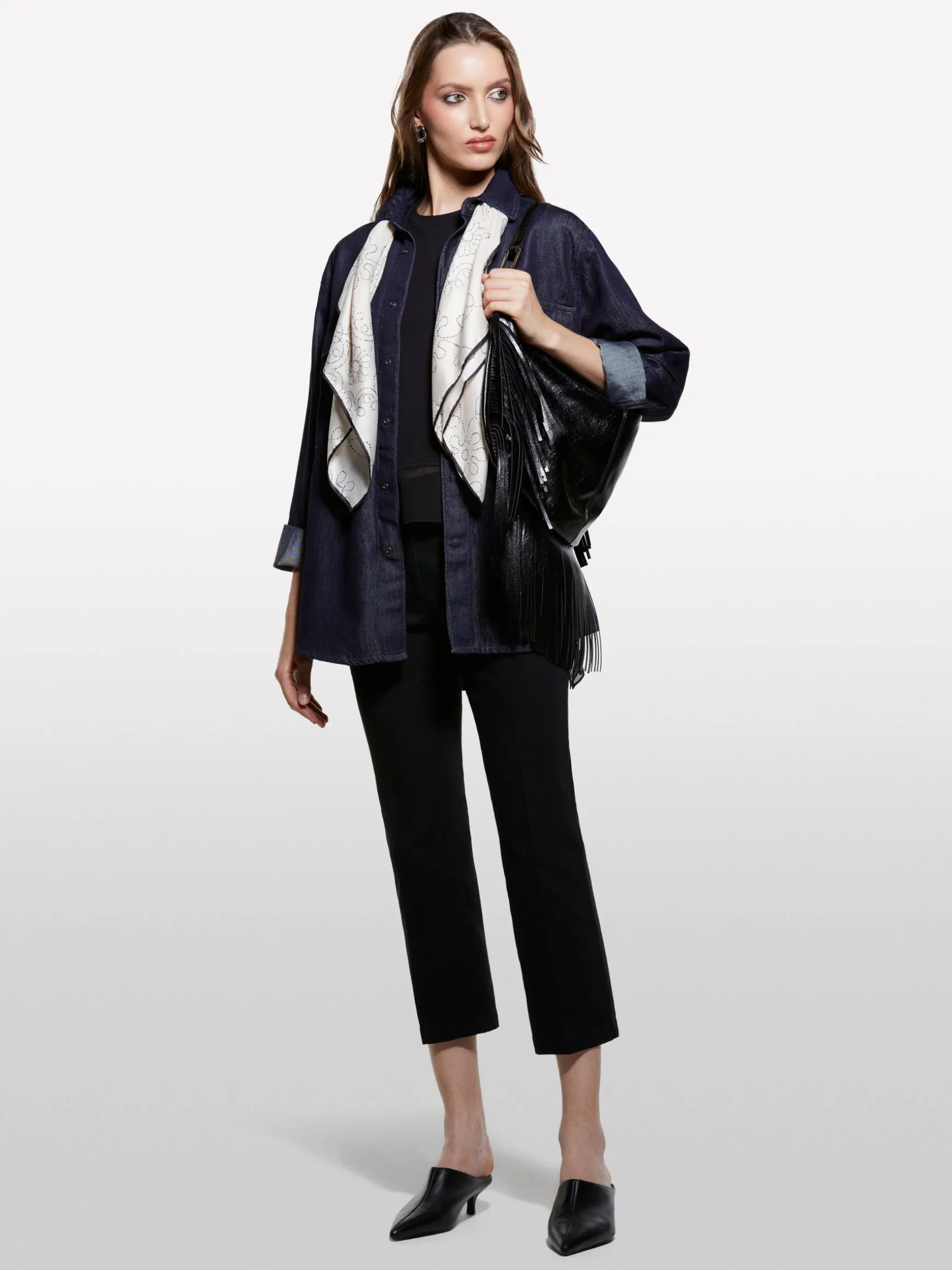 Camicia in denim blu scuro