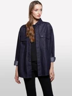 Camicia in denim blu scuro