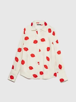Camicia in raso stampato