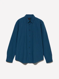 Camicia tinto filo blu scuro