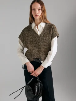 Gilet in maglia mouliné
