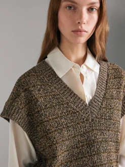 Gilet in maglia mouliné