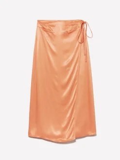 Gonna in satin arancione