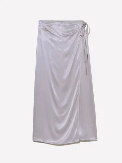 Gonna in satin grigio