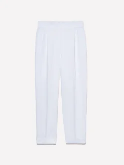 Joggers bianchi in 100% lino