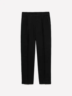 Joggers neri in 100% lino