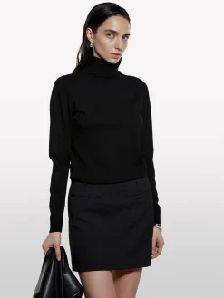 Maglia dolcevita nera regural fit