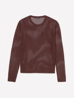 Maglia marrone semi trasparente