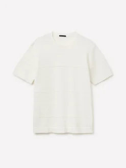 Maglia rigata in misto lino