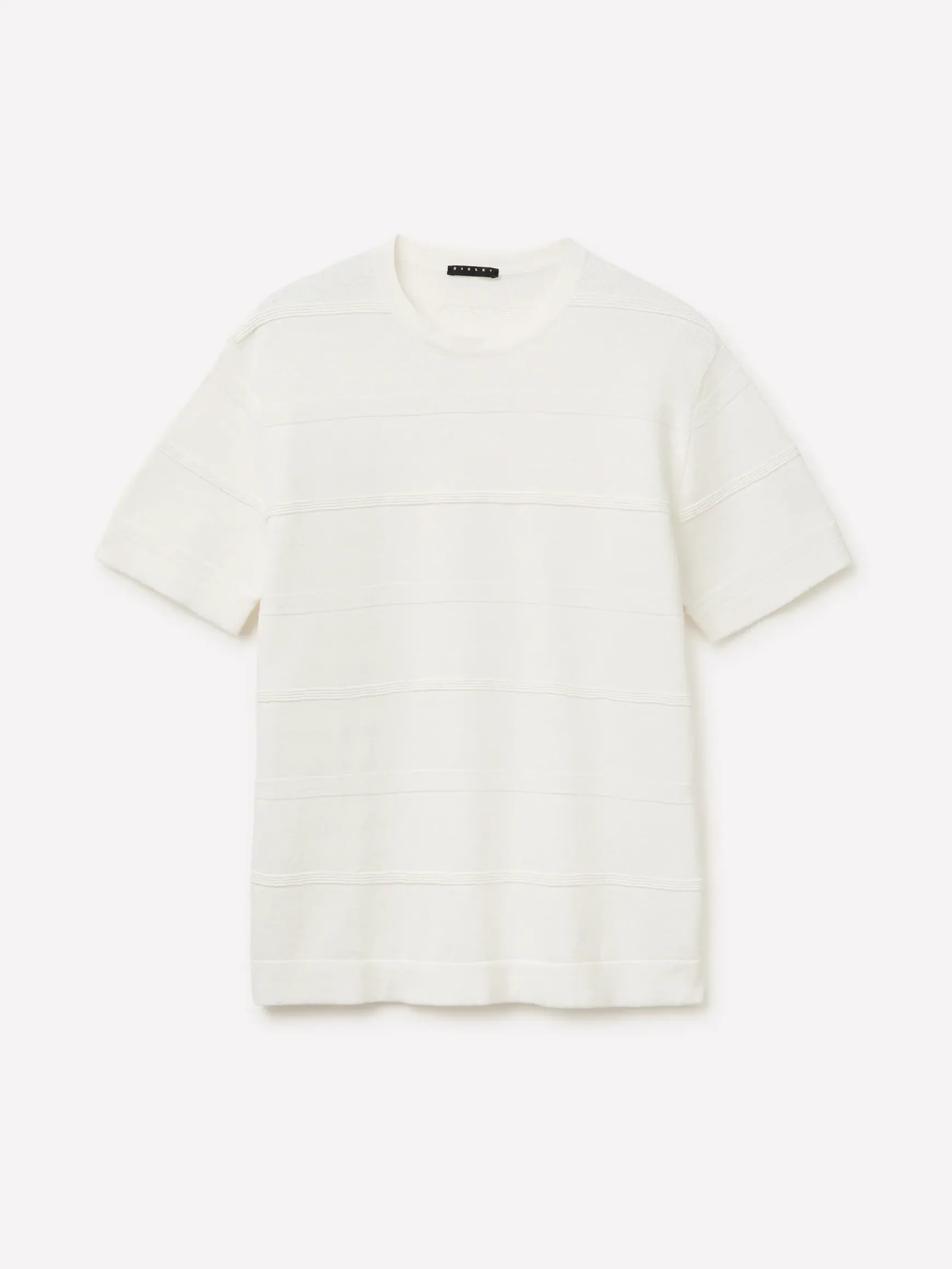 Maglia rigata in misto lino
