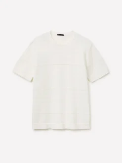 Maglia rigata in misto lino
