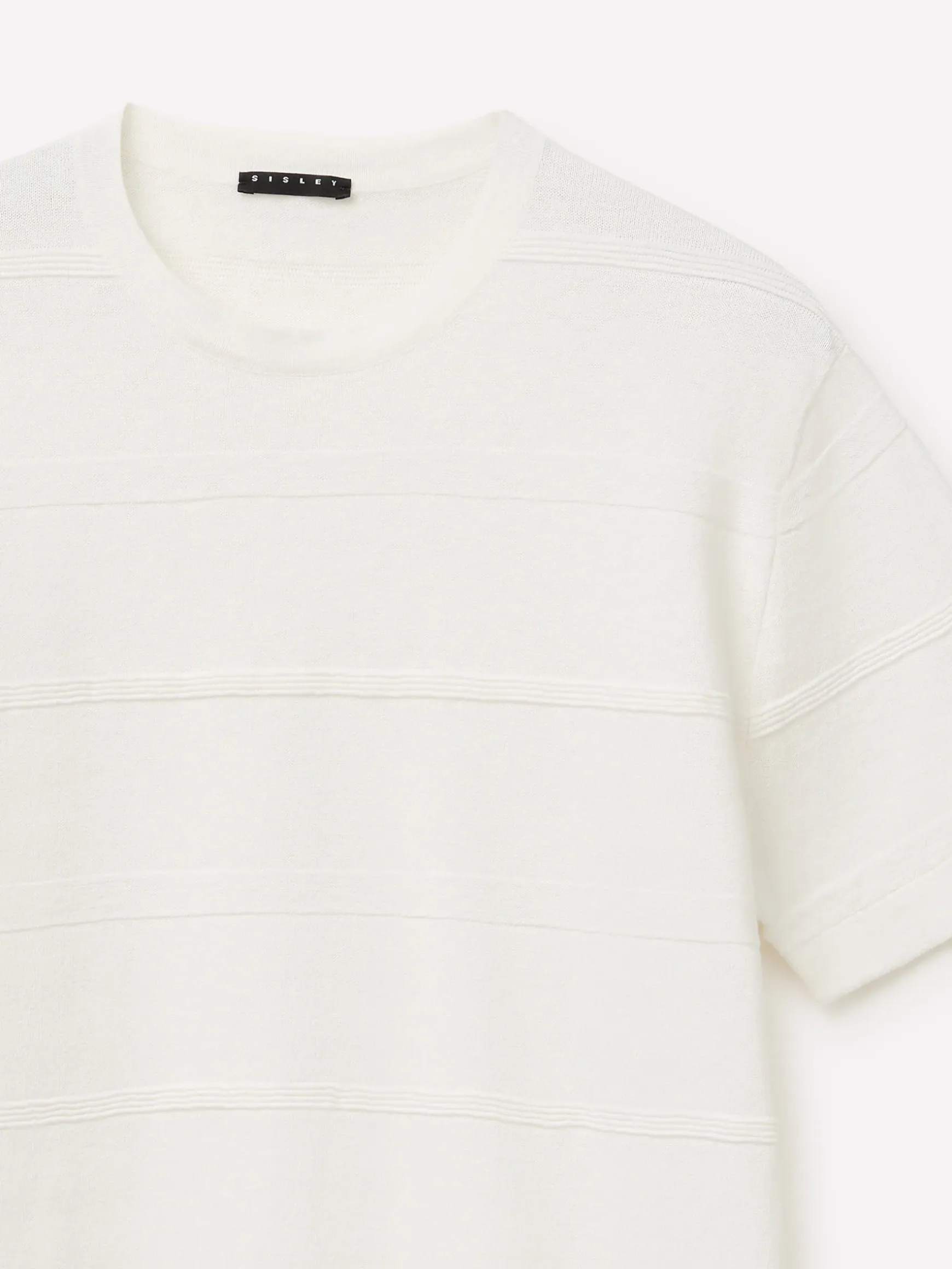 Maglia rigata in misto lino