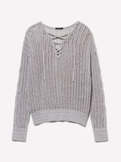 Maglia traforata con laccetti