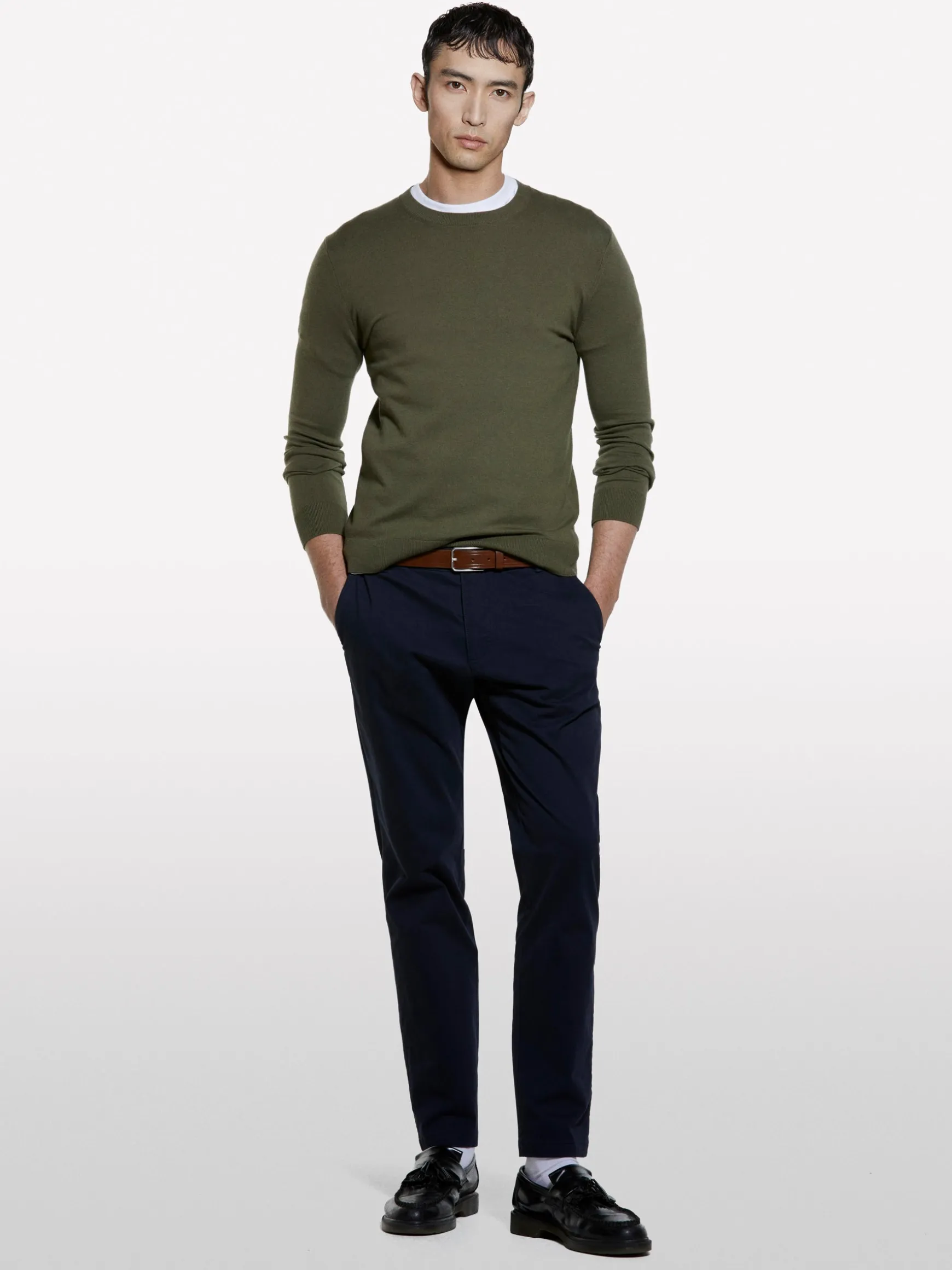 Pantaloni chino blu scuro