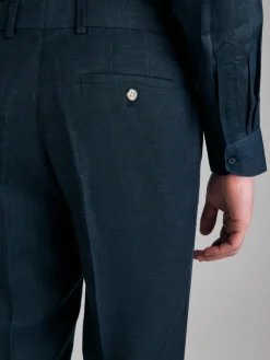 Pantaloni formali in misto lino