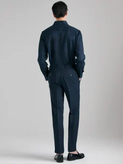 Pantaloni formali in misto lino