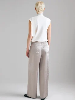 Pantaloni in raso effetto stropicciato