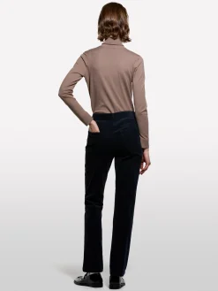 Pantaloni in velluto a costine color