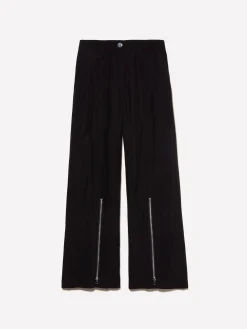Pantaloni palazzo neri con cerniera