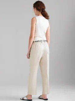 Pantaloni regular fit 100% lino