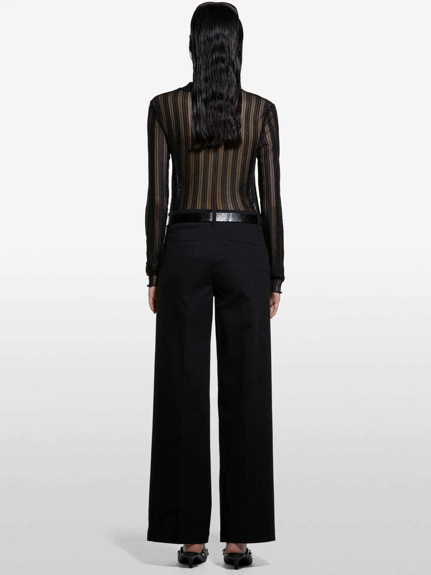 Pantaloni wide fit neri