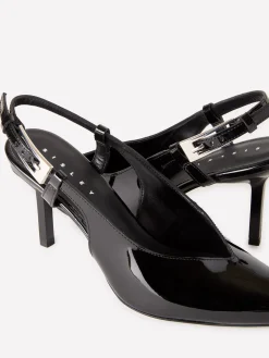Slingback 100% pelle verniciata